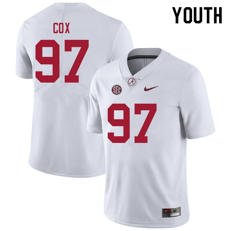 Youth #97 Keelan Cox Alabama Crimson Tide College Football Jerseys Sale-White